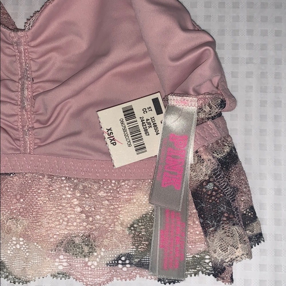 New VS Victoria’s Secret Pink Camo Print Lace Bralette - Picture 4 of 14